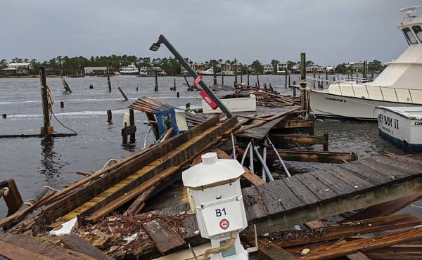 Hurricane Sally ripped through Zekes Landing Marina in Alabama leaving a trail of destruction.