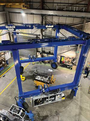 A W50 hoist for Vlaamse Yachthaven Nieuwpoort in Belgium undergoing function and factory load testing before despatch this month (January).