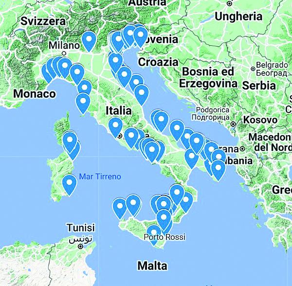 The Assomarinas network of Italian tourist ports.