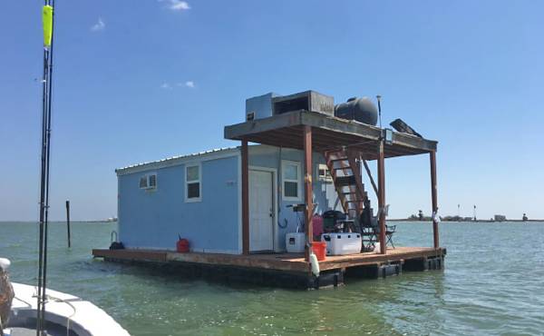 Marine structures, such as this cabin, remain afloat on Eagle Floats.