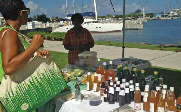 A farmers market at Rodney Bay Marina in St Lucia is a popular and community-based event for locals and visitors.  Photo: Adam Foster