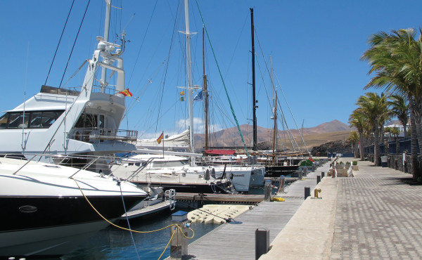 Puerto Calero in the Canary Islands has pontoon arrangements designed for variable water levels and low-impact design featuring volcanic stone and native plants. Photo: Melanie Symes