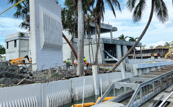 A Living Seawall being installed in Miami Beach earlier this year.