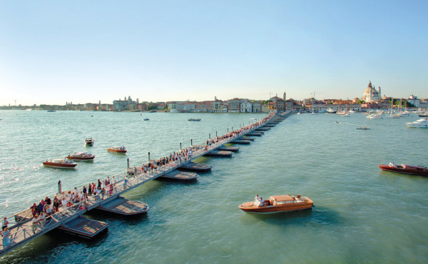 The temporary bridge for the Redentore Festival in Venice is a stunning example of the floating structures Ingemar helps develop for events.