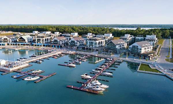 Friday Harbour Resort on Lake Simcoe in Ontario  designed and built by Poralu Marine in record time  comprises both fixed and floating docks.